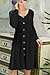 GRECERELLE Women's Long Sleeve Button Casual Plain Swing Retro Dresses Wasp Down A-Line Dress with Pockets