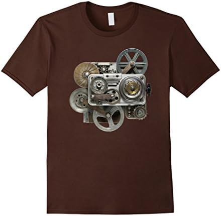 Mens Steampunk Mechanical Gears T-Shirt XL Brown