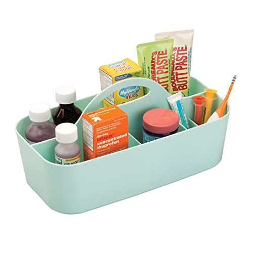 mDesign Plastic Portable Nursery Storage Organizer Caddy Tote Divided