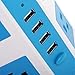 SAFEMORE Smart 8-Outlet with 4-USB Output Power Strip (Blue and White)