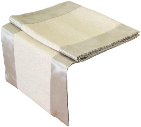 Artiwa Cream Ivory Rectangle Silk Decorative Table Runner/Bed Runner 14x64 inch