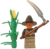LEGO Scarecrow (Pumpkin King) - LEGO Halloween Minifigure with Scythe and Cornstalk