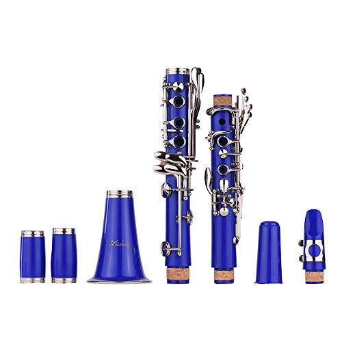 Clarinet,Muslady 17-Key Clarinet,Bb Flat ABS Woodwind Instrument with Carry Case Gloves Cleaning Cloth Mini Screwdriver Reed Case 10pcs Reeds