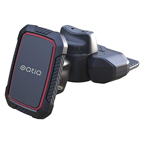 Magnetic CD Phone Car Mount for Car CD Player, OQTIQ CD Slot Car Phone Mount Holder with Built-in 6 Strong Magnets, Compatible with iPhone 12 Samsung Galaxy LG and More