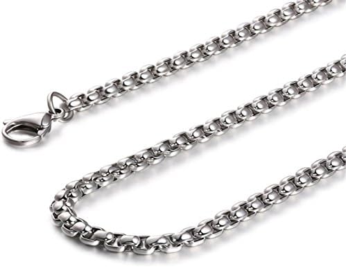 Womens Mens Stainless Steel 7MM Rolo Cable Wheat Chain Link Necklace 16-36 Inch (22.0)