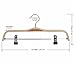 LOHASHOME 10-Pack Natural Finish Wooden Pant Hangers with Anti-Rust Hook and 2-Adjustable Clips