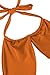 Kisscy Women's High Neck Crisscross Bandage One Piece Monokini Swimsuit ,High Neck Orange,L(US6-8)