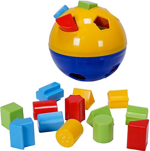 CifToys Educational Shape Sorter Ball Kids Toys | Develop Fine Motor Skills, Have Fun, Learn About Shapes &amp; Colors (Blue-Yellow)
