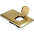 Ark Lighting Orbit Industries FLB-D-C-BR Floor Box FLIP Cover ONLY, W/Duplex Recep(T.R.), Brass