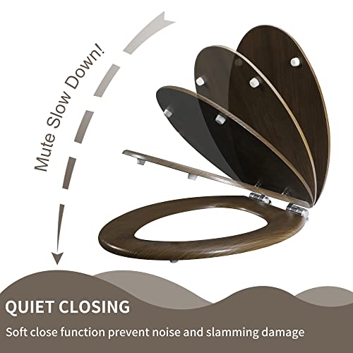Angel Shield Toilet Seat Molded Wood with Quiet Close Easy Clean Quick