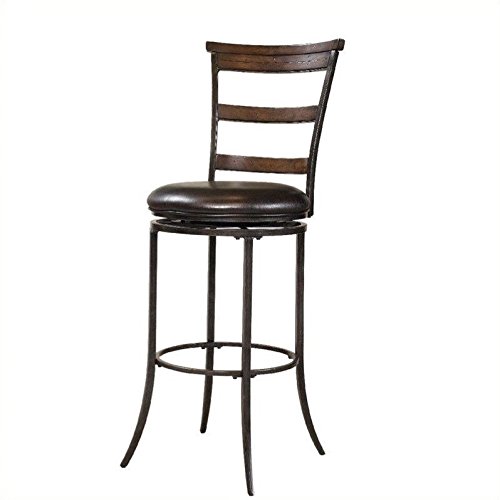 Hillsdale Furniture Cameron 42-Inch Ladder Back Swivel Counter Stool, Chestnut Brown Finish