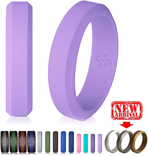 Knot Theory Silicone Wedding Ring Purple Lavender Thin Band 5mm