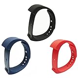 niceEshop(TM) 3Pcs Original Replacement IWown I5 Plus Strap, Black Blue and Red