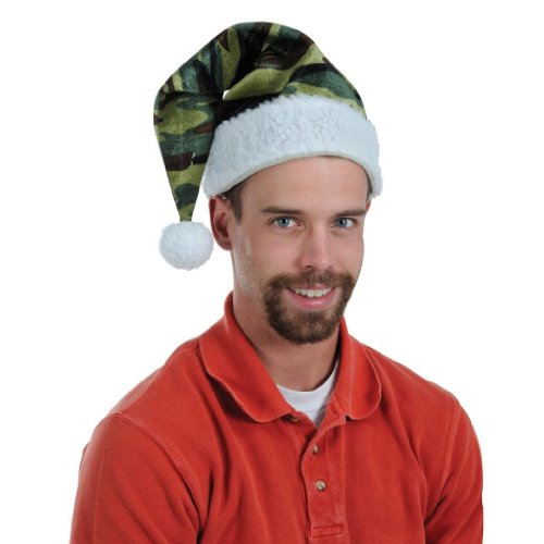 Beistle Men's Company Velvet Camo Santa Hat With Plush Trim