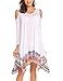 BURLADY Women's Loose Tunic Dresses Cold Shoulder Boho Style Casual Swing T-Shirt Dress