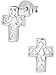 Hypoallergenic Sterling Silver Cross with Heart Designs Stud Earrings for Kids (Nickel Free)