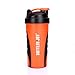 BOTTLED JOY Protein Shaker Bottle, Non-toxic Wide Mouth 100% Leak Proof Shake Water Bottles 27oz 800ml (Orange)