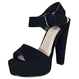 BAMBOO Women's Chunky Heel Platform Sandal
