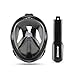 180° Full Face Snorkel Mask Anti-Fog Anti-Leak Panoramic Large View with Go Pro Mount for Adults Youth Kids