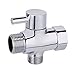 HOMEIDEAS T-adapter with Shut-off Valve, 3-way Tee Connector 7/8 inches, Chrome Finish, for Bidets