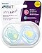 Philips Avent Ultra Air Pacifier, 0-6 months, contemporary decos, blue/green, 2 pack, SCF344/20