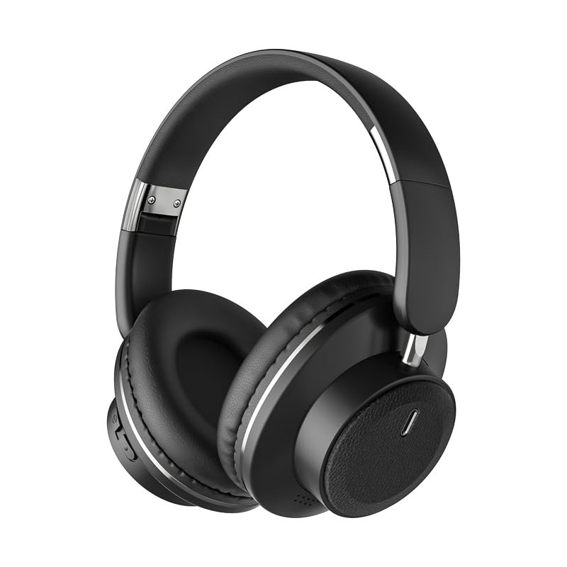 Photo 1 of ABEAUROOSE Foldable Bluetooth Headphones with Hidden Mic, Over-Ear Wireless Headphones for Cell Phone, PC, Laptop (Black)