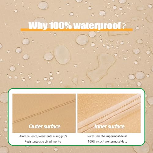 F&J Outdoors Waterproof for Garden Sofa, 208 x 99 x 66/91 cm, Outdoor Protective Cover, 3-4 Seater Bench Cover, Grey High Density Fabric, Rain Protection