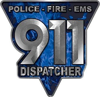Amazon Com Weston Ink Reflective 911 Emergency Dispatcher Police Fire Ems Decal In Blue Inferno Automotive