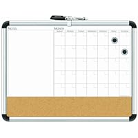 Board Dudes 17" x 23" Aluminum Framed Magnetic 3-In-1 Dry Erase Cork Calendar Board (CXP65)