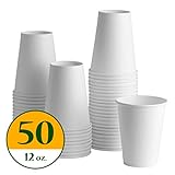 COMFY PACKAGE 12 oz. White Paper Hot Cups [50 PACK]