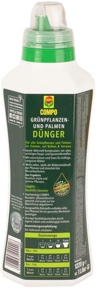 COMPO Grünpflanzendünger und Palmendünger – Spezial-Flüssigdünger für alle Zimmer-, Balkon- und Terrassenpflanzen – 1 Liter 9