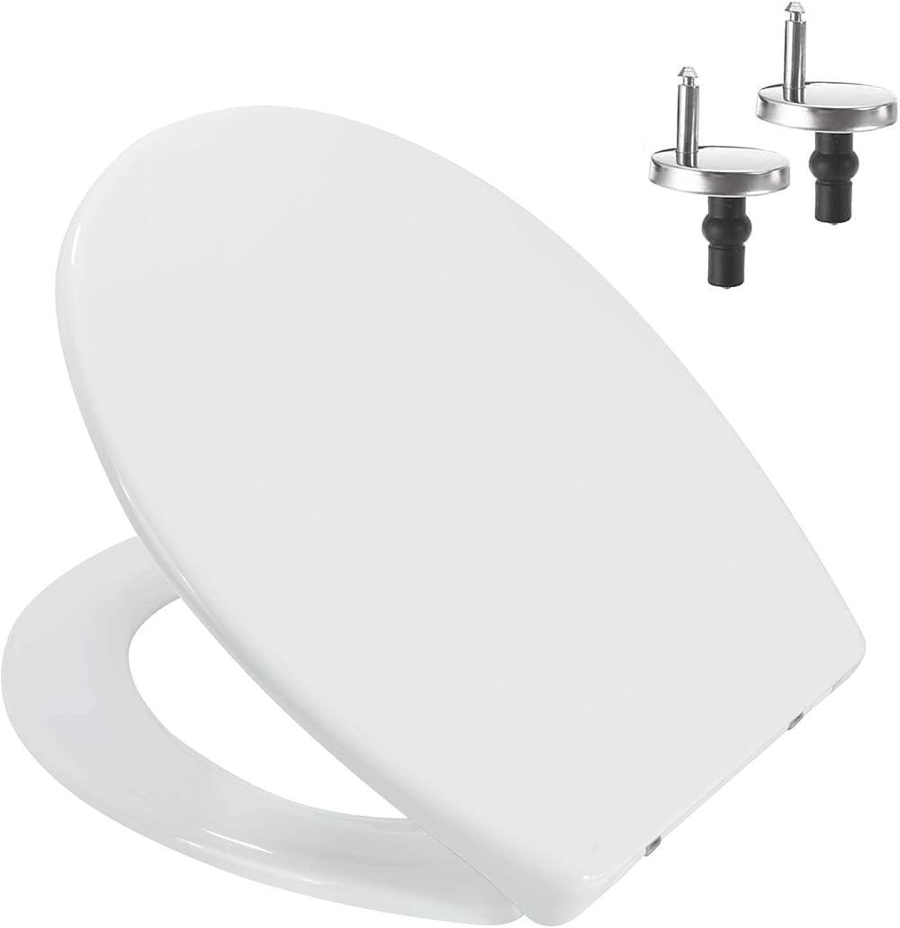 Mass Dynamic Soft Close Toilet Seat White Oval 450x370 Top Fix Hinges