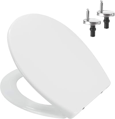 Mass Dynamic Soft Close Toilet Seat White Oval 450x370 Top Fix Hinges
