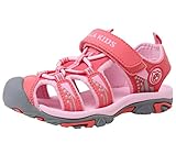 DADAWEN Boy's Girl's Outdoor Athletic Breathable Closed-Toe Strap Sandal (Toddler/Little Kid/Big Kid) Pink US Size 9 M Toddler