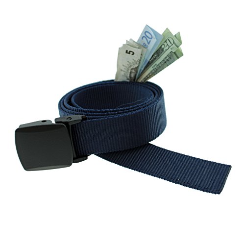 Big & Tall Trekker Money Belt Made in USA by Thomas Bates â€¦ (Navy)
