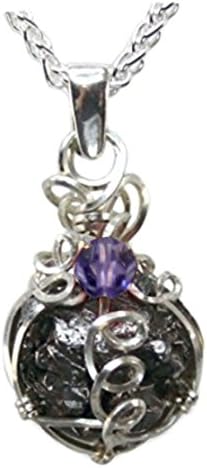 December Birthstone Jewelry Meteorite Pendant Necklace with Tanzanite Crystal Accent Sterling Silver
