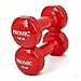 PROMIC 10 lb Hand Weights Deluxe Vinyl Coated Dumbbells (Sold in Pair) - 10 lb, Red