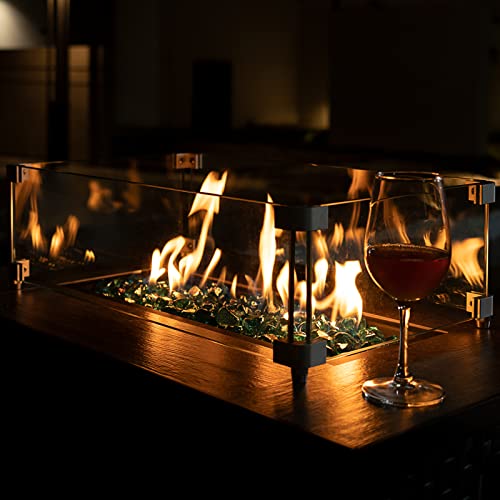 X Home 10 LB Fire Glass Diamonds, 1 Inch Fire Pit Glass for Fire Pit