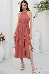 GRACE KARIN Women's Flowy Summer Dress Solid Color