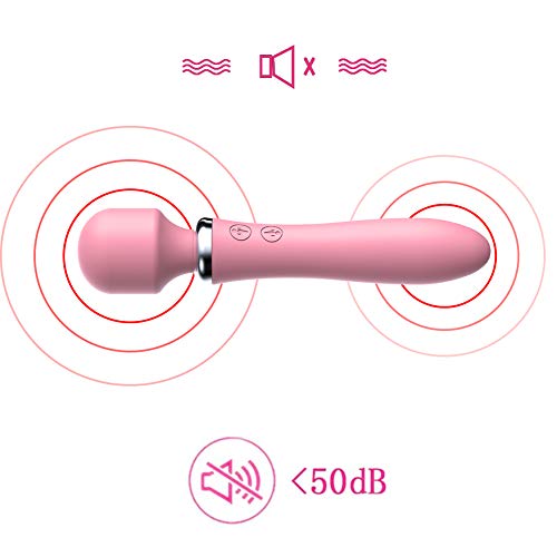 Bilateral Vibrator Powerful Wand Massger Women with 10 Modes Whisper Quiet Dual Motors Massager with Magnetic Charging for Female(Pink)