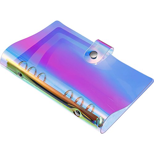 Hestya standard a6 pvc rainbow binder covers 6 holes colorful cle…