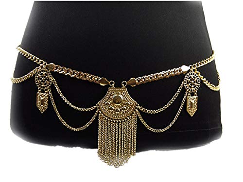 Hot Sexy Waist Belt Belly Unibody Body Chain(Gold)