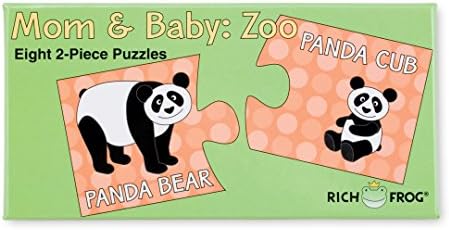 Rich Frog Matching Puzzles, 2-Piece Educational Puzzle for Toddlers - Mom and Baby Zoo Animals