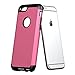 LUVVITT [Ultra Armor] Shock Absorbing Case Best Heavy Duty Dual Layer Tough Cover for Apple Phone 6 / Phone 6s (4.7) Black/Pink