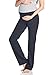 Beachcoco Women's Maternity Lounge Pants – High Waisted Fold Over The Belly Pregnancy Straight Leg Comfortable Casual Yoga PMT-BT-111 BLK M