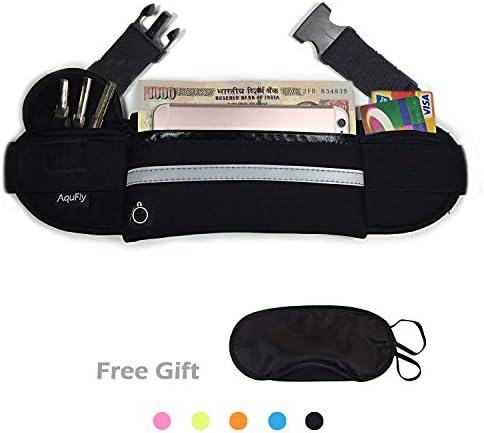AquFly Running Belt Fanny Pack Waist Pack Fitness Belt (Black)