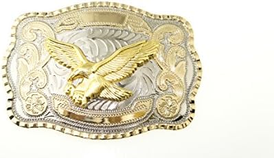 RIDE AWAY Rodeo Soaring Eagle Western Style Gold/Silver Color Multiple Size/Shape Belt Buckles (Soaring Eagle Large)