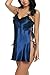 Avidlove Women Nightwear Satin Lingerie Lace Nightgown Pajamas Slip Sleepwear (S, Blue(#4988))
