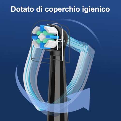 8 Replacement Heads Compatible with Oral B IO 3N/3/4/5/6/7/8/9/10 Series Electric Toothbrush IO, Compatible with Oral B IO for Good Cleaning and Protection of Teeth (Black)