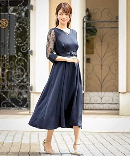 Amazon パーティードレス Nissen ニッセン 後ろ飾りボタンaラインワンピースドレス 結婚式 二次会 お呼ばれ セミフォーマル対応 大きいサイズ有 ワンピース チュニック 通販